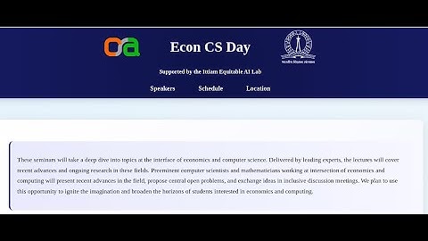 Econ CS Day 2025 | Supported by the Ittiam Equitable AI Lab