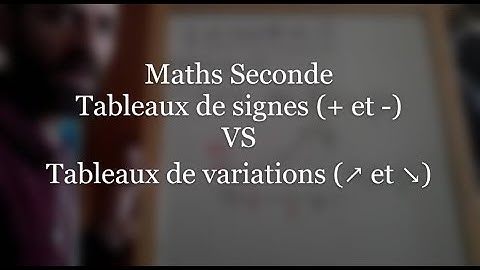 2nde - Fonctions - Différence entre tableaux de SIGNES et de VARIATIONS