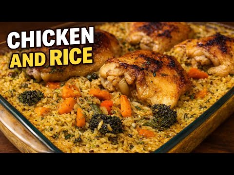 Baked Chicken and Rice with Vegetables Recipe by BeSureToCook