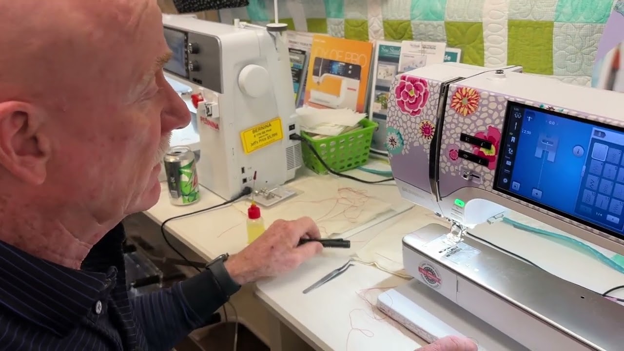 My Bernina sewing machine jams up after a few stitches how to fix and oil DIY by Jeff