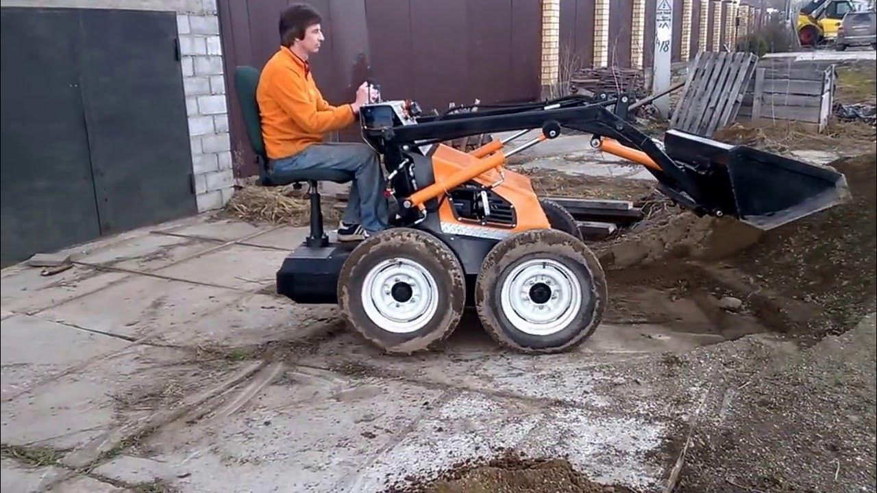 Самодельный мини погрузчик - YouTube