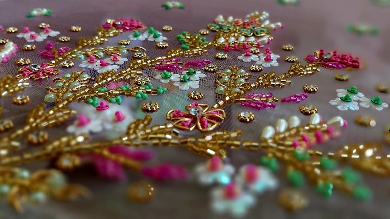 Colorful & Trendy netted aari blouse design @colorbuckethandiwork5752