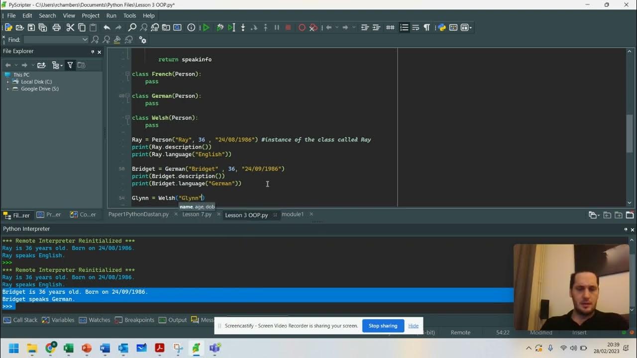 Intro to OOP (Object Oriented Python 3.10) - Lesson 3 - Part 1 ...
