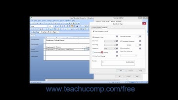 Crystal Reports 2013 Tutorial The “Number” Tab of the Format Editor Business Objects Training