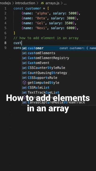 How to add elements in an array? - YouTube