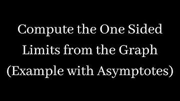 Compute the One sided Limits from the Graph Example with Asymptotes