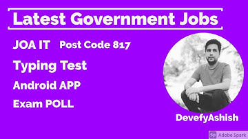 JOA IT 817 Typing Test Part 2 | Typing Test JOA IT 817 #hpssc #joa #it #817