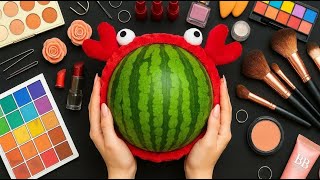 Oddly Satisfying Fruit Makeup ASMR | Rosy Blush And Glossy Fruit Faces screenshot 5
