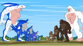 Evolution of WHITE SHARKZILLA vs WHITE KING KONG : Who Is The Strongest King Of Monsters???