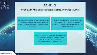 F.O.R.M. 2023 — Panel G: Open Data and Open Source: Benefits and Case Studies