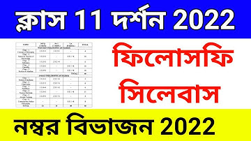 class 11 philosophy syllabus ।। class 11 philosophy question pattern 2022 ।। #WBCHSE