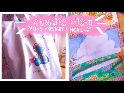 ✨ pause * restart * heal ✨ getting out of art block 🎨 chatty studio vlog