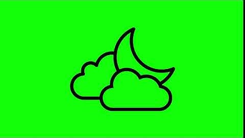 Animated Cloud And Moon Icon on Green Screen With Pop-up Sound