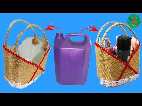 ARTESANATOS em Garrafas de Cloro. Faça VOCÊ MESMO! Diy cesta organizadora.