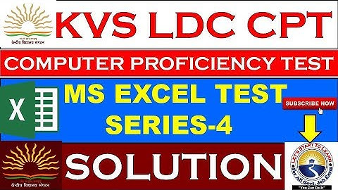 KVS LDC CPT TEST SERIES-4 | MS. EXCEL | SKILL TEST KVS LDC,UDC,STENO.