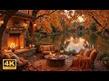 Quiet Autumn Afternoon by the Lake 🍂 Relaxing Piano &amp; Fireplace Ambience for Focus
