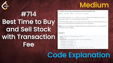 Best Time to Buy and Sell Stock with Transaction Fee | Live Coding with Explanation | Leetcode - 714