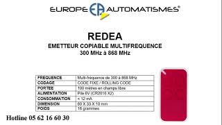 Télécommande universelle RW émetteur MULTI /300-868Mhz code fixe