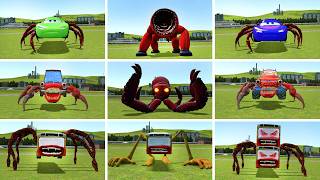 Big and small mutant McQueen vs. Buseater Monster Tape vs. Filter Muncher vs. Kraken – Garry's Mod!