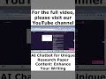 AI Chatbot for Unique Research paper writing Content  | Research support ai tool | AI Templates