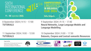 Computational Linguistics in Bulgaria 2024: MAIN CONFERENCE (10 September 2024)