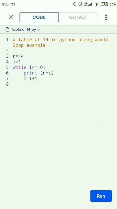 table of 14 in python using while loop example. #shorts #shortsvideo # ...