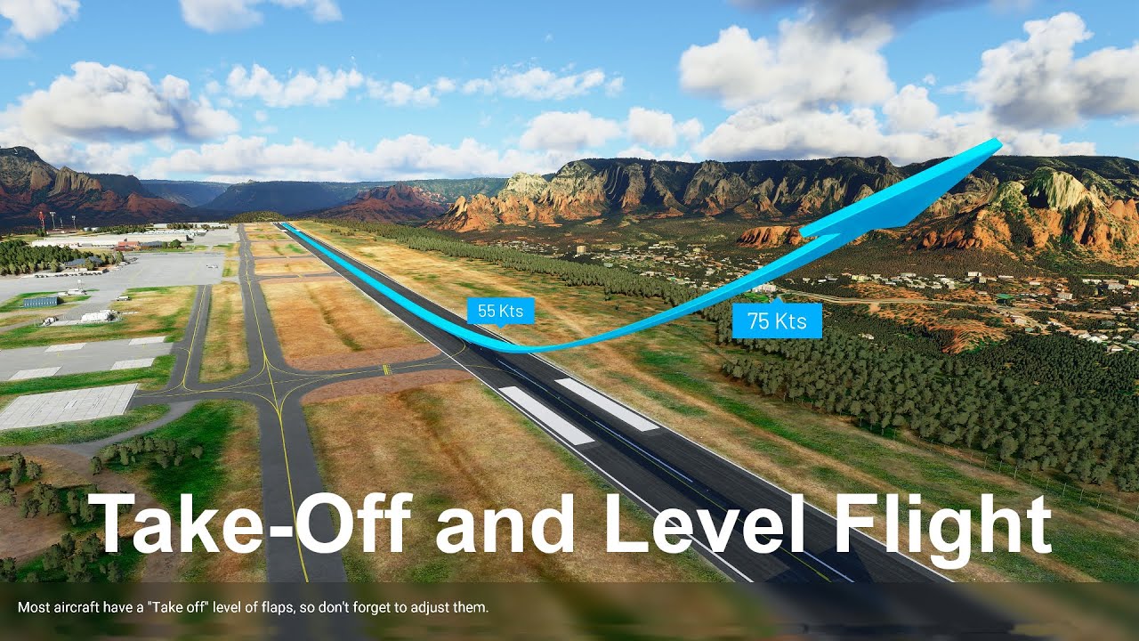 Microsoft Flight Simulator Tutorial - (3) - Take-Off and Level Flight ...