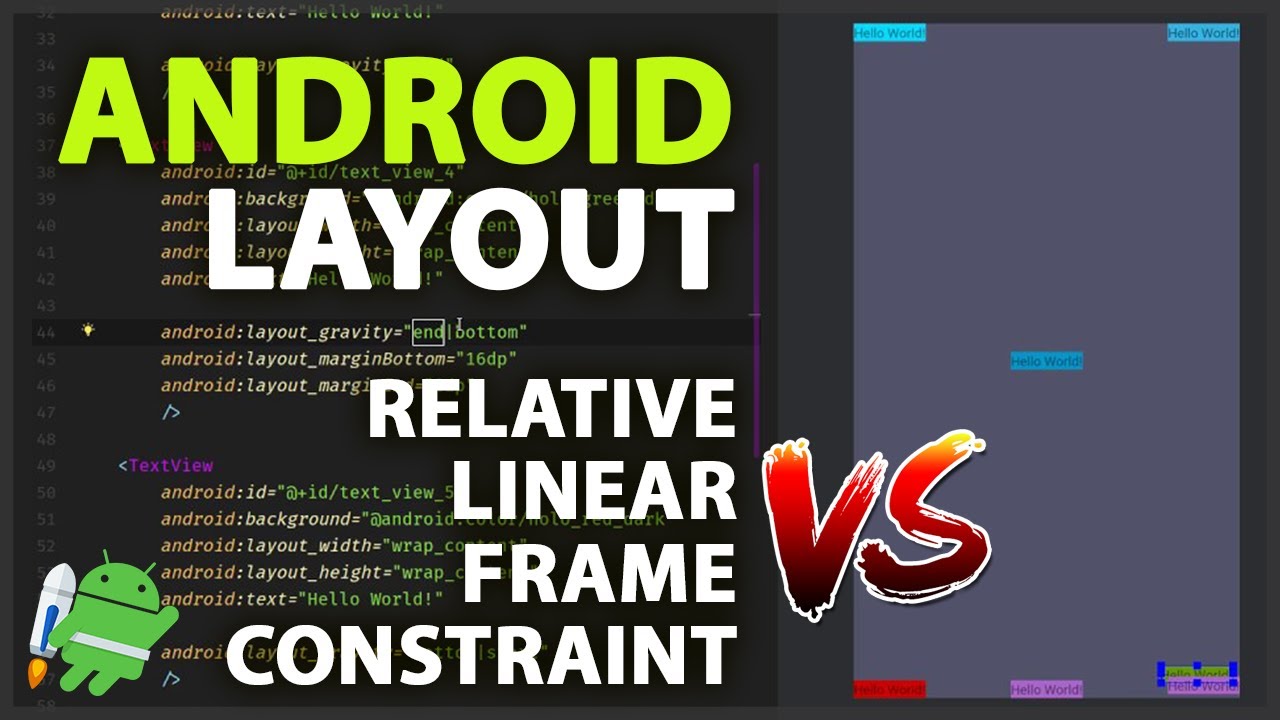 LINEARLAYOUT VS RELATIVELAYOUT VS FRAMELAYOUT VS CONSTRAINTLAYOUT NO ANDROID