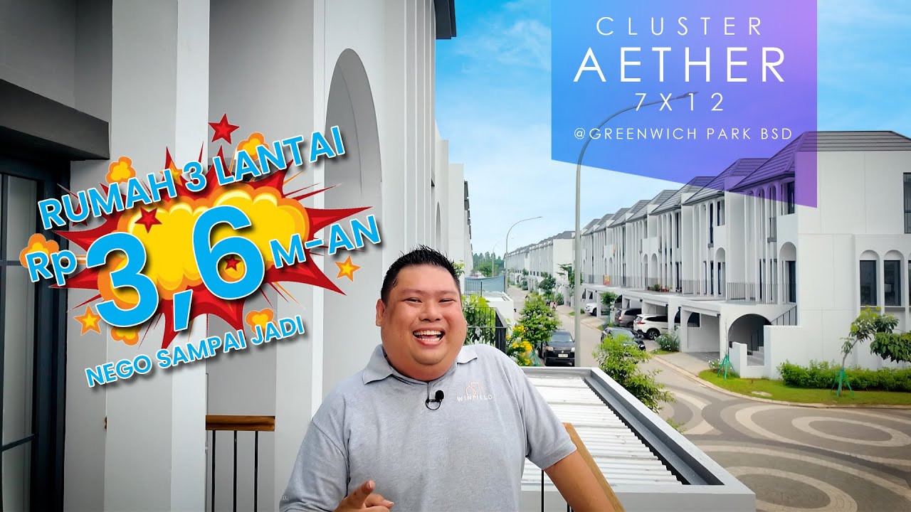 DIJUAL Rumah 3 Lantai (semi furnished) di Aether Greenwich Park BSD 7x12  | Jalanan Komplek Lebar