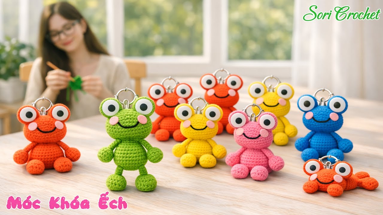 Cách Móc Len Móc Khóa Ếch Xanh Siêu Đẹp🐸| Học Móc Len Cùng Sori Crochet
