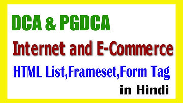 04 Internet & E Commerce Unit 3  HTML List Tag,Frameset Tag,Form Tag