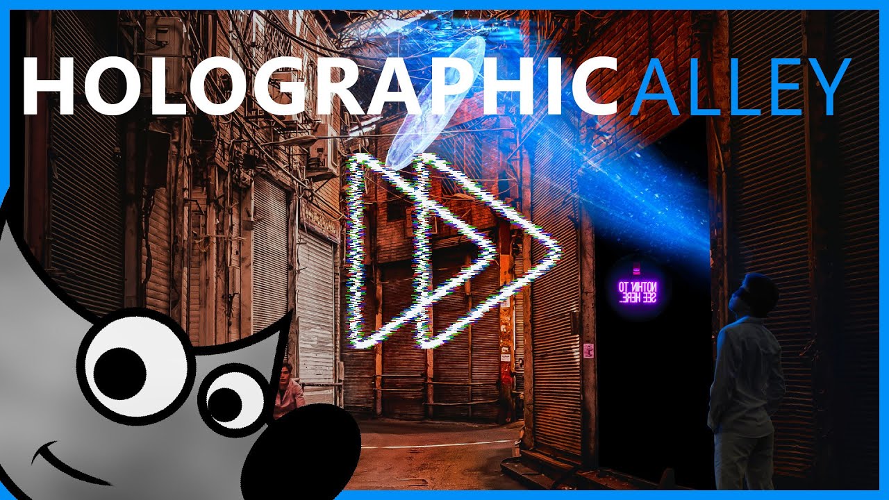 Holographic Alley | GIMP Speedart