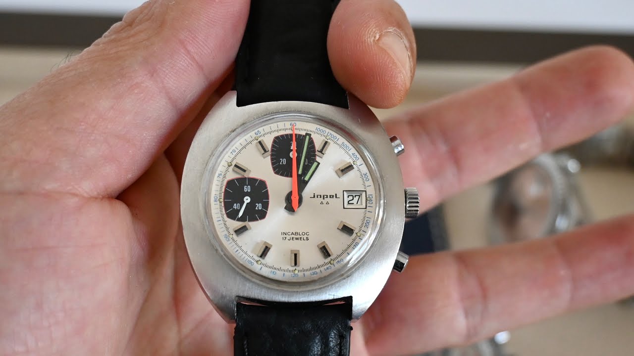 Vintage Jopel chronograph men's watch with Valjoux 7765 - YouTube