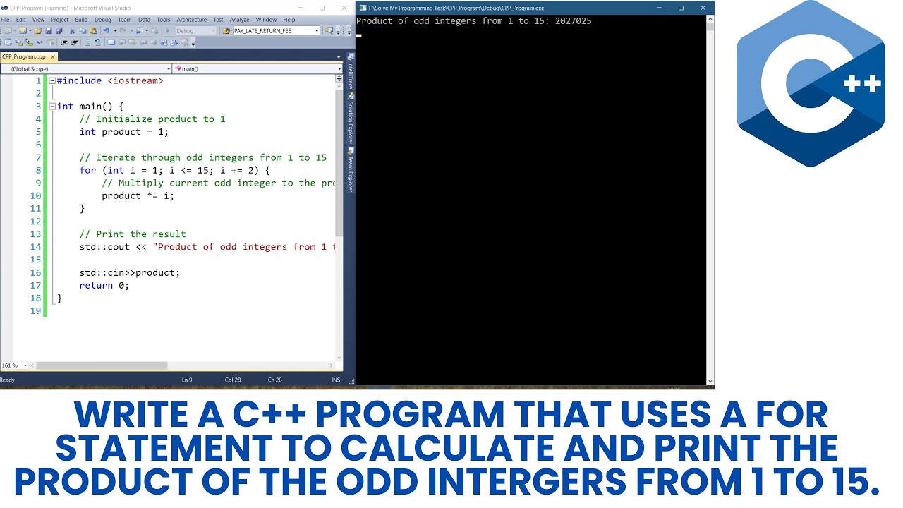 Write a C++ program that uses a for statement to calculate and print ...