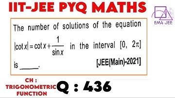 The number of solutions of the equation |cot x|= cot x+ 1/sin x in the interval [0,2π] is