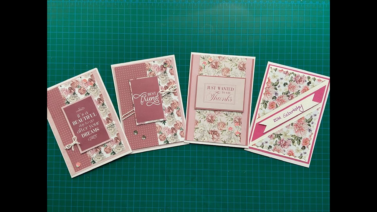 Karten mit Papier vom Action basteln 🌸 | ein Traum in rosa 🤩 ...