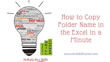 How to Copy Folder Name in the Excel in a Minute