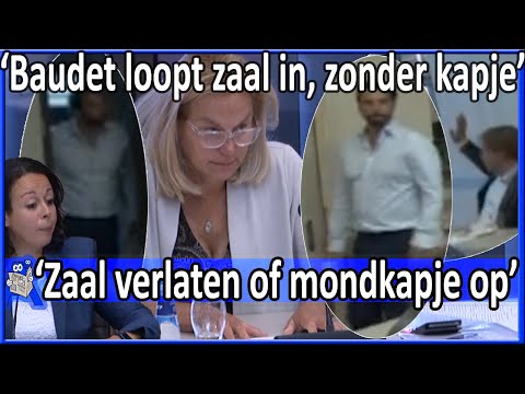 Thierry Baudet loopt zaal in zonder mondkapje 'Of het mondkapje dragen of de zaal verlaten' Debat