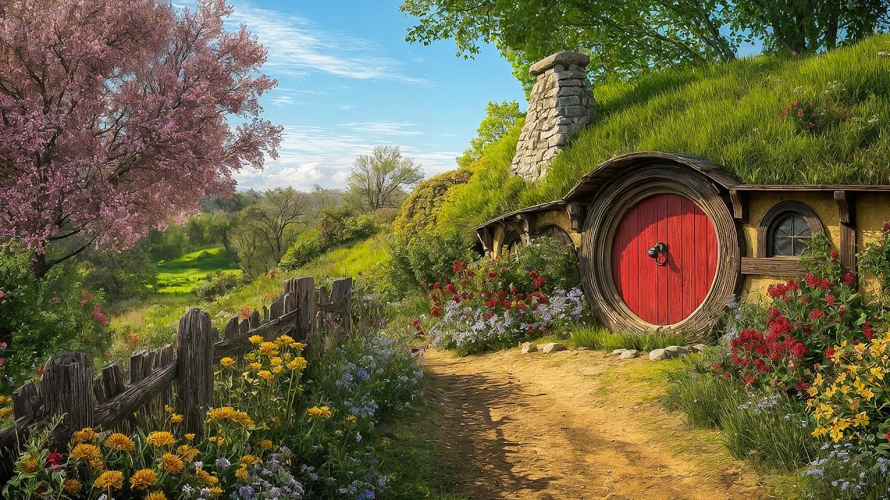 ASMR | Peaceful Spring Morning in the Shire 🌸 Gentle Wind & Relaxing Birdsong