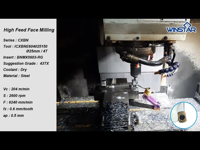 High Feed Face Milling - CXBN Series with BNMX0603 Insert | Winstar Cutting Tools