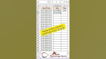 How to separate date from time in excel #viralshort #shorts #SplitDateandTimeinExcel
