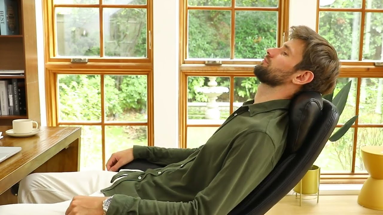 Glitzhome Mid-Century Modern Black Leatherette Adjustable Swivel High Back Office Chair