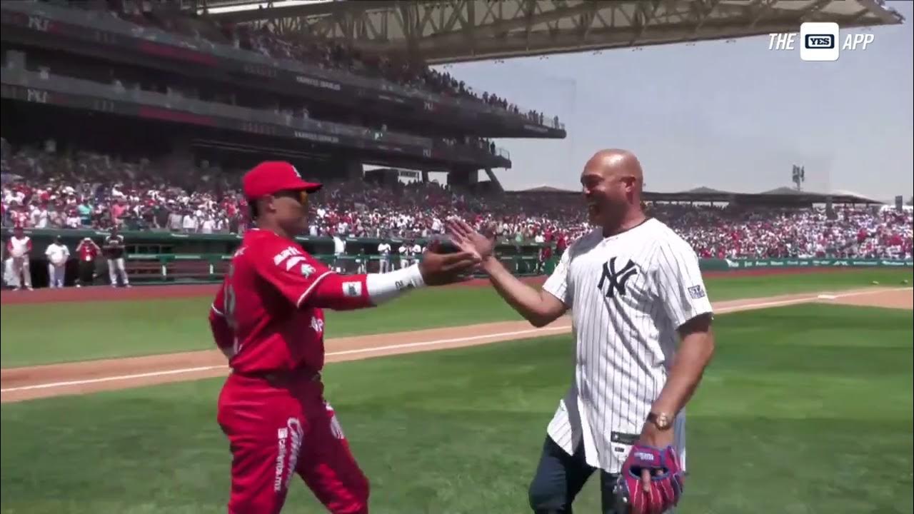 Mariano Rivera throws out ceremonial first pitch in Mexico City YouTube