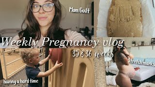 Dealing with mom guilt, stretch marks and having a really hard time… | 35&amp;36 week VLOG