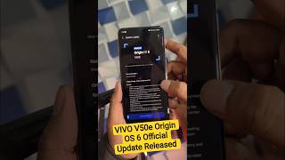 Vivo V50e Origin OS 6 Update Received #vivo #shorts #update #android16 #trending #viral #2025