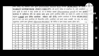 Hpssc Answer Key of MARKET SUPERVISOR post code 977