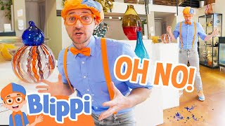 blippi breaks a vase clean up stories for kids