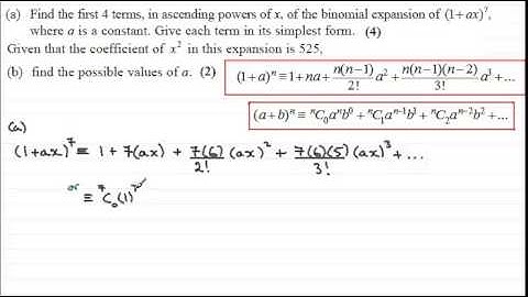 Binomial Expansion : C2 Edexcel June 2010 Q4 : ExamSolutions Maths Revision