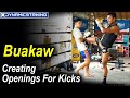 Creating openings for kicks through ring control by buakaw banchamek