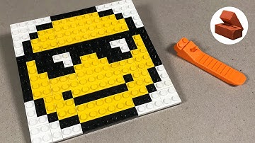 LEGO PIXEL ART 😎 – How To Build A Smiling Face With Sunglasses Emoji | Step By Step